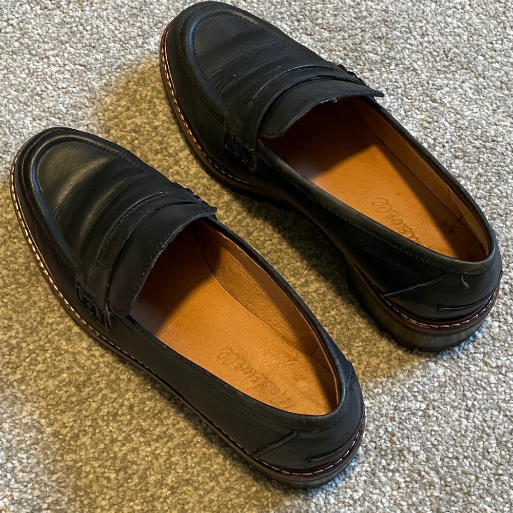 Madewell Classic Black Leather Loafers